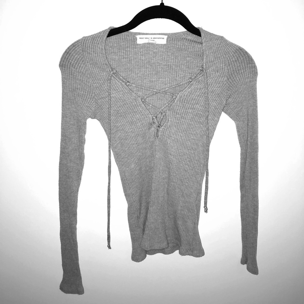 Tie front long sleeve